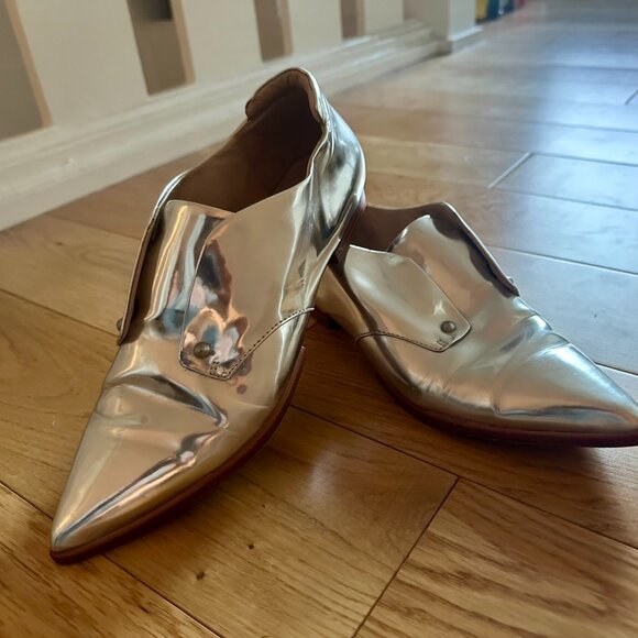 Joe's Jeans metallic silver loafers - Picture 4 of 6